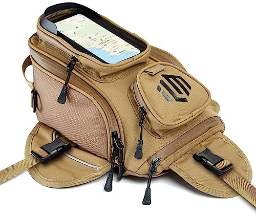 ILM Motorrad Tankrucksack-Oxford Sattel Marron Motorrad Tasche mit größerem Fenster