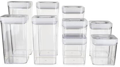 Amazon Basics Luftdichte Lebensmittelbehälter, 10er-Set, BPA-freier Kunststoff, Transparent, 3,1L x 2, 2,4L x 2, 1,8L x 2, 1,1L x 2, 0,47L x 2
