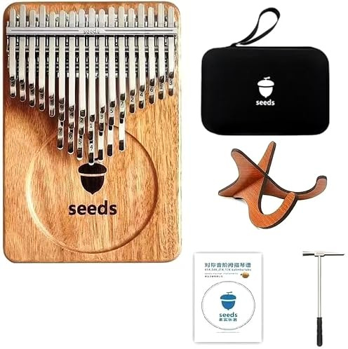 seeds kalimba Daumenklavier Thumb Piano 41 Tasten Chromatisch C-gestimmtes Okoumé-Holz Flaches Brett Ultraleichtes Tragbares Marimbas Mbira Finger Piano