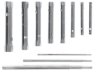 GEDORE Doppelsteckschlüssel-Satz, Set 8-tlg, Hohlschaft, 6-kant, mit 3 Drehstiften, Werkzeug, Stahl verchromt, KD 26 R-8