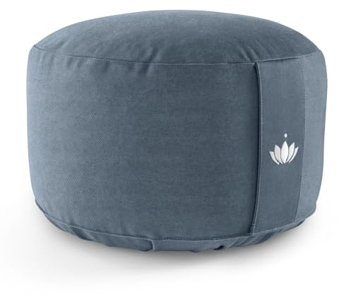 Lotuscrafts Yogakissen Meditationskissen Extra Hoch - Sitzhöhe 20cm - Waschbarer Bezug aus Baumwolle - Yoga Sitzkissen mit Dinkelfüllung - GOTS Zertifiziert