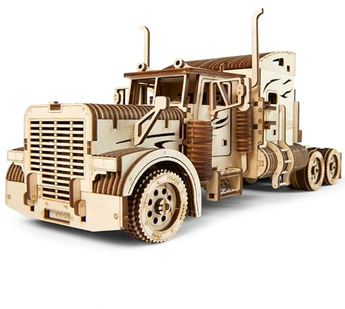 Ugears Heavy Boy Truck VM03 - LKW 3D Holzpuzzle Erwachsene Geschenke für Männer, Geburtstagsgeschenk für Männer, Modellbau Modellbausatz Erwachsene, 3D Puzzle Holz, Geschenkbox Geburtstag, Magic Holz