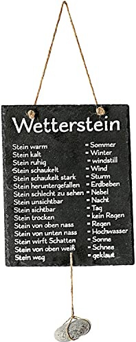 Posten Anker Humorvolle Wetterstein Wetterstation Schiefertafel, für unterhaltsame Wettervorhersage 20 x 25 cm