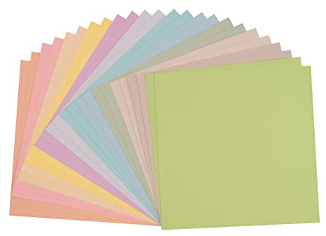 Vaessen Creative Florence Tonkarton Pastell - Bastelkarton 30,5 x 30,5 cm - Bastelpapier 24x mit 12 Farben - Scrapbook Papier für Karten Basteln, Stanzen und Papierbasteleien - Bastelset Textur