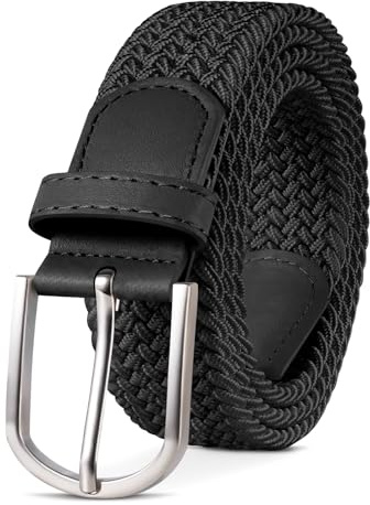 TANGCHAO Stoffgürtel Stretchgürtel Elastik Flechtgürtel Geflochtener und Elastischer Dehnbarer Gürtel für Damen und Herren Breite 3.3cm HEI-110cm