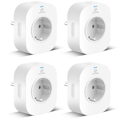 EIGHTREE WLAN Smart Alexa Steckdose mit Strommessung, Smart Home WiFi Steckdose, Zeitplan, Fernzugriff, Funktioniert mit Alexa, Google Home, SmartThings, Nur 2,4-G-WLAN, 16A