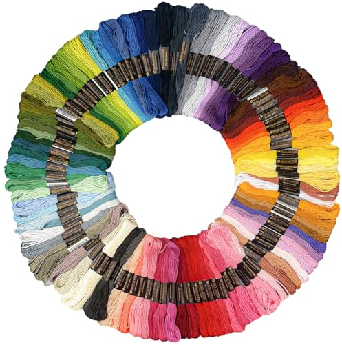 100 Farben Stickgarn Set,Knüpfgarn,Garn für Freundschaftsbänder,Perlgarn,Embroidery Thread,Embroidery Floss,für Kreuzstichfaden,Flechten,Stickerei,5m