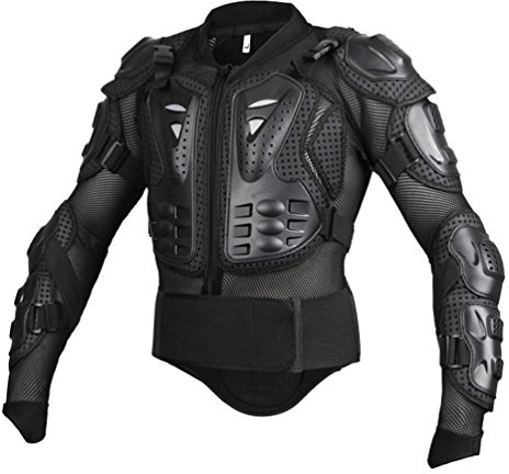 Motorrad Schutz Jacke Atmungsaktiv Einstellbar Brustschutz Sport Fallschutz Schutzjacke Motocross Protektorenjacke (Schwarz, M)