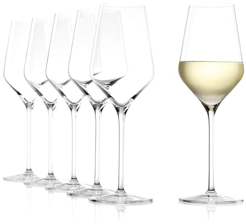 Stölzle Lausitz Weißweingläser Quatrophil 6er-Set 405 ml – Hochwertige Weingläser ideal für Weißwein & Aperitif – Eleganter Weißweinkelch aus Kristallglas – spülmaschinenfest & Made in Germany