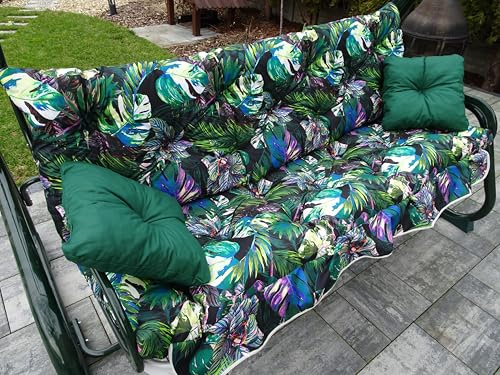 Jacek Schaukelkissen 175x55cm Set 4-teilig Bankkissen Gartenbankauflagen Hollywoodschaukel Gartenbankauflage 175cm Laos Polyester UV-beständig Wasserdicht
