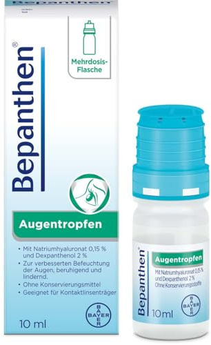 Bepanthen Augentropfen | trockene, juckende oder brennende Augen | langanhaltende Befeuchtung | fördert Regeneration |1 x 10ml