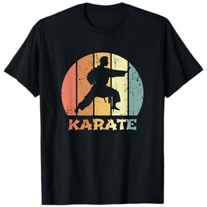 Karate Outfit Karateka Geschenke Vintage Karate Anzug Kampfsport Karate-Uniform T-Shirt für Männer, Frauen und Kinder, Schwarz, S, Halbarm, Crew Neck, Klassische Passform, Unisex, 1 Count