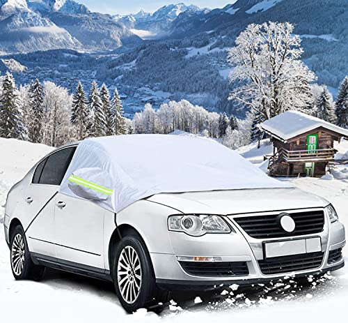 iKALULA Frontscheibe Abdeckung, Auto Scheibenabdeckung Winterschutz Faltbare Abnehmbare Windschutzscheiben Autoabdeckung Winterabdeckung Eisschutzfolie für gegen Schnee Frost und Sonne, 130 * 220cm