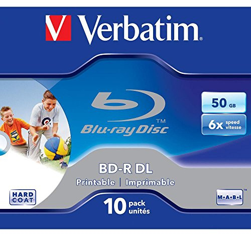 Verbatim BD-R Single Layer, Blu-Ray-Disk 50 GB - 6-fache Brenngeschwindigkeit - Kratzschutz, 10 Stück Spindel