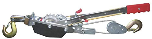 Kerbl Works Seilzug mit Ratsche Hand Power Puller, Handseilzug, Ratschenzug, 68x10x7cm, 2 Tonnen, Stahl, 360° drehbarer Stahlhaken, automatische Bremse