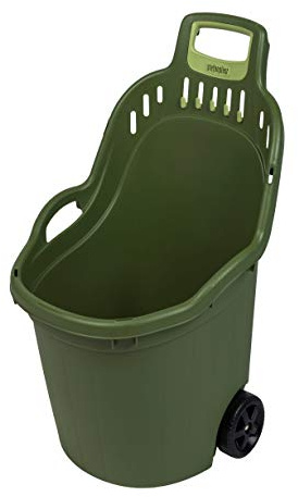 Gartentrolley 50 Liter, belastbar bis 60 kg, Grau oder Grün | Transportwagen mit Rädern auf Metallachse, 50 L Nutzvolumen – robust für den Garten