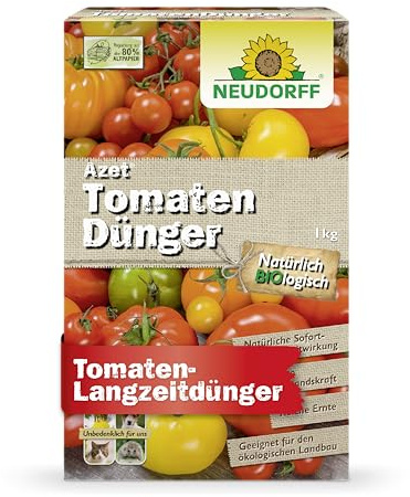 Neudorff Azet TomatenDünger – Bio Tomatendünger mit Mykorrhiza und natürlicher Sofort- und Langzeitwirkung sorgen für aromatische Tomaten, 1 kg