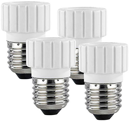 Lunartec Leuchtmittel Adapter: 4er-Pack Lampensockel-Adapter von E27 auf GU10 (Fassungsadapter, Lampen-Sockel, Glühbirne)