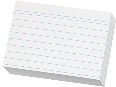 herlitz Karteikarten A8 7,5 x 5,2 cm, liniert, weiß, 120g/m2, 200 Stück, für Schule, Studium & Büro