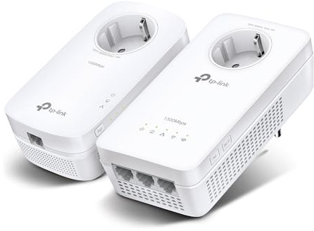 TP-Link WLAN Powerline Adapter Set TL-WPA8631P KIT(Dualband WLAN 1200Mbit/s, AV1300 Powerline, Steckdose, Wifi Clone, MU-MIMO, 4 Gigabit Ports, Plug&Play, ideal für HD-Streaming)