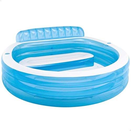 Intex 57190NP - Aufblasbarer Familienpool Lounge, Vinyl, Mehrfarbig, 229x218x79 cm