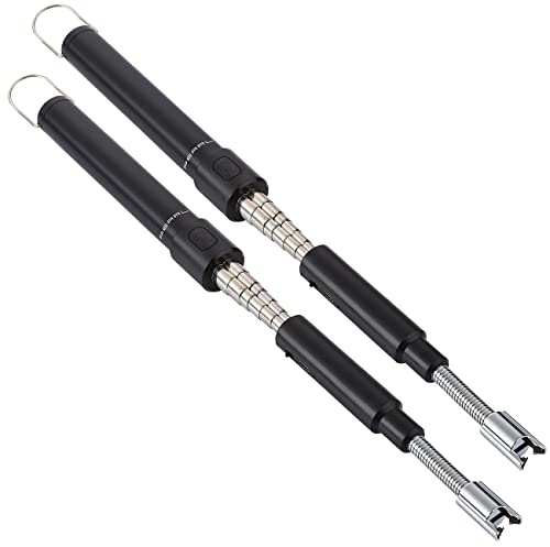 PEARL Lichtbogenfeuerzeug: 2er-Set ausziehbare Teleskop-Akku-Feuerzeuge, USB-Ladefunktion, 80 cm (Feueranzünder, Elektrischer Kerzenanzünder, BBQ)
