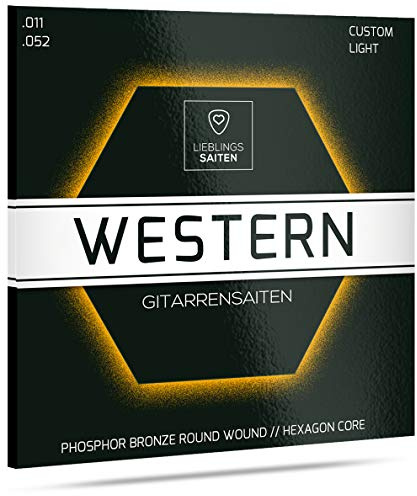 Gitarrensaiten Westerngitarre – Premium Phosphor Bronze Stahlsaiten für Akustikgitarre (6er Set) | Inkl. Gitarren-Ratgeber | Brillanter Klang & extra weich für Anfänger (011-052)