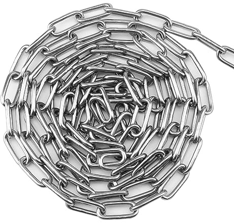 NAMYEUT 4mm Edelstahlkette 3m Lang, Geschweißte Kettenglieder Rostfreier Stahl Kette Edelstahlkette kurzgliedrig für DIY, Hundekette, Schwenkkette, Trocknen der Wäschekette