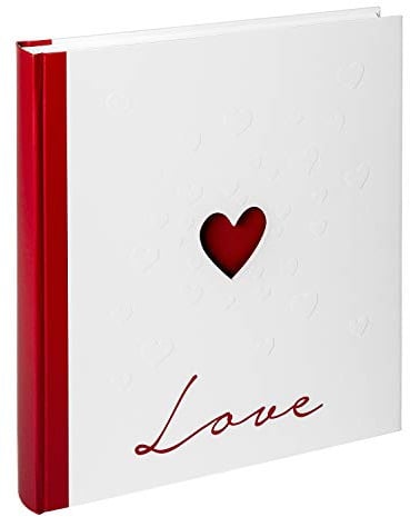 walther design Fotoalbum weiss 28 x 30,5 cm mit Cover-Ausstanzung und Prägung, Hochzeitsalbum Love UH-159