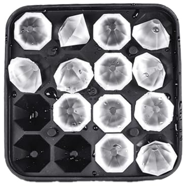 Eiswürfelform, Eiswürfelbehälter mit 16-diamantene Eiswürfel | Silikon eiswürfelbehälter mit deckel，Silikon in Lebensmittelqualität，für Whisky, Cocktails, Babynahrung, wiederverwendbar