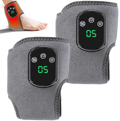2 Stück Fußmassagegerät, Foot Massager,3-In-1 MassagegeräTe,Fussmassage,FussmassagegeräT Elektrisch mit 5 Wärmeeinstellungen,Kabelloses Knöchelmassagegerät,Fußwärmer mit Massagegerät Ankle