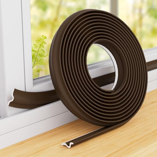 Fensterdichtung Dichtungsband Türdichtung Selbstklebend Zugluftstopper für Türen Fenster,Schaumstoff Abdichtung Fenster Zugluft Dichtung Türrahmen Fensterrahmen Isolierung Winter(Braun,5M)