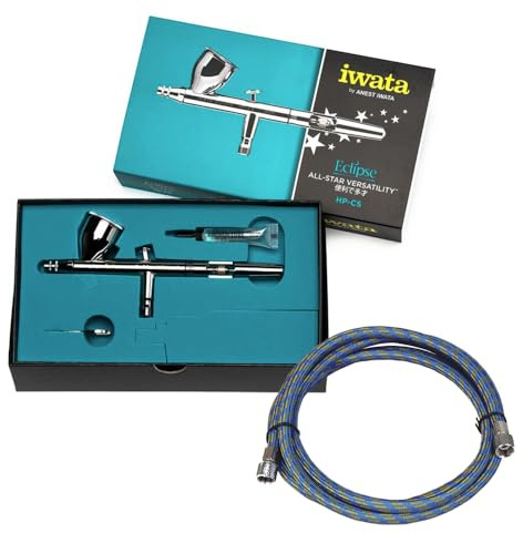 wata Eclipse CS 0.3 Airbrush mit Fengda 3 m Gewebeschlauch Anschluss 1/8-1/8
