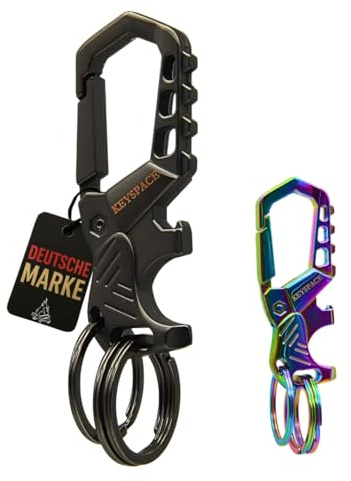 Schlüsselanhänger Karabiner mit Flaschenöffner – Schlüsselbund mit Karabinerhaken & Hebelfunktion - Schlüsselkarabiner für Männer