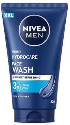 NIVEA MEN XXL Hydrocare Face Wash, feuchtigkeitsspendendes Reinigungsgel für trockene Männerhaut, Gesichtsreinigung mit Aloe Vera und Provitamin B5 (150 ml)