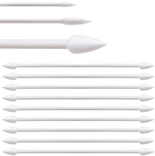 LENS-AID Reinigungsstäbchen mit Spitze fusselfrei - 3er-Set (S, M, L) | 80 mm lang, Spitzen S/M/L, Baumwollköpfe, beidseitig für Elektronik Modellbau Kosmetik