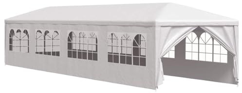 vidaXL Gartenzelt 3x12m Weiß Partyzelt Pavillon Festzelt Zelt Gartenpavillon