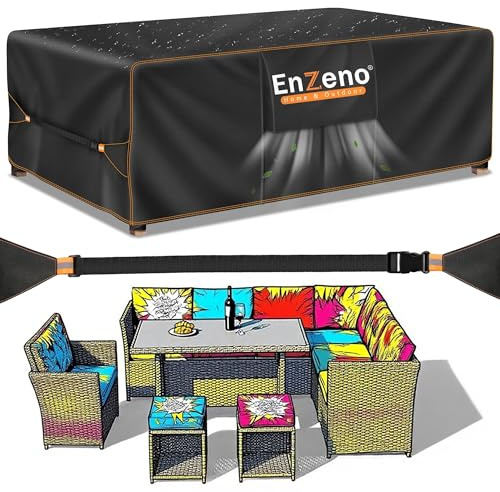 Enzeno Abdeckung Gartenmöbel 200x160x74cm, Wasserdicht Abdeckplane Gartenmöbel, Oxford Gewebe Plane für gartenmöbel, Gartenlounge Abdeckung Winterfest, Gartentisch Plane,Schutzhülle Loungemöbel