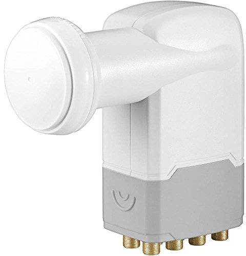 Goobay 67273 Universal Octo LNB Digitaler Satelliten Empfang 8 Teilnehmer direkt digitales Fernsehen UHD 4K F Buchse Wetterschutz SAT DVB-S2 Weiß