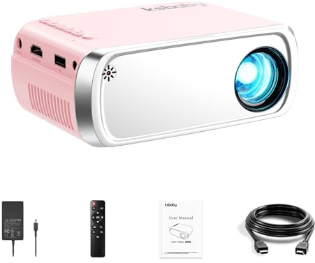 Tragbarer Beamer, ksbaby Außen projektor, LED-ästhetischer Video-Mini projektor für tragbare Filme im Freien Mini Beamer, kompatibel mit HDMI, USB, Laptop, TV-Stick, iOS und Android-Telefon