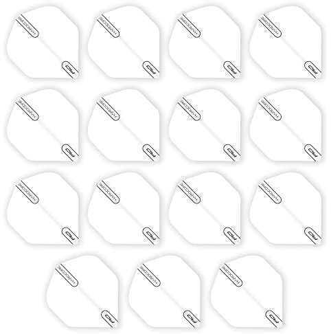 RED DRAGON Hardcore Dart Flights, Extradicke Standard Flügel 100 Mikron – 5 Sets (15 Flights), Profi Qualität für Steeldarts & Softdarts, Dartpfeil Zubehör, Weiß