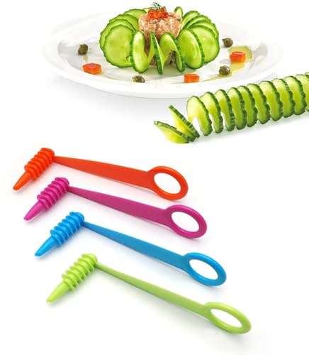 Leddy Living 4-stck Gemseschneider Spiralschneider, geeignet fr kreatives Obst und Gemse in Twist, Karotte, Zucchini, Gurke, Apfel, Kartoffel