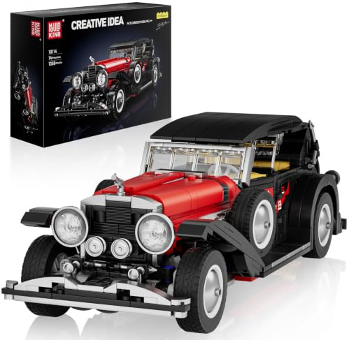 Mould King 10114 Technik Klemmbausteine Oldtimer DSBG Retro Luxuswagen Auto Bausteine Sportwagen Bausatz Modell Geschenk für Erwachsene (1308 Teile)