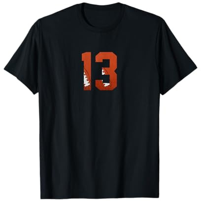 Nummer 13 – Minimalistisches American Football Trikot nummeriert T-Shirt