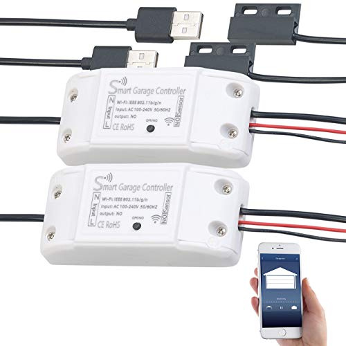 VisorTech Torsteuerung: 2er-Set WLAN-Garagentor-Steuerungen mit App, komp. mit Siri & GA (WLAN-Schalter Garagentor, Modul, Switch)