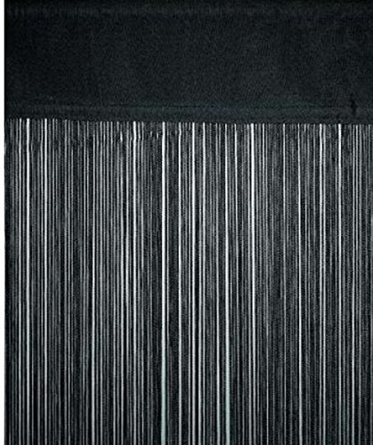 Fadengardine Fadenvorhang Vorhang Faden schwarz 250x90cm