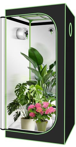 Daromigo Growzelt 80x80x180 cm – Indoor-Growzelt aus 600D Polyester, transparentem PVC-Fenster, Ideal für optimales Pflanzenwachstum, Grow-Tent für Verschiedene Umgebungen