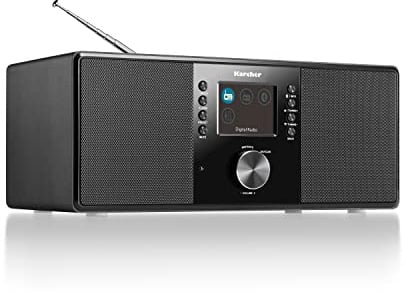Karcher DAB 5000+ - DAB+ Radio mit Bluetooth, Digitalradio, Küchenradio | DAB Plus, UKW, RDS, 2,4 Farbdisplay, Lautsprecher, Kopfhöreranschluss, AUX-In, Line-Ausgang, Wecker, Fernbedienung, schwarz