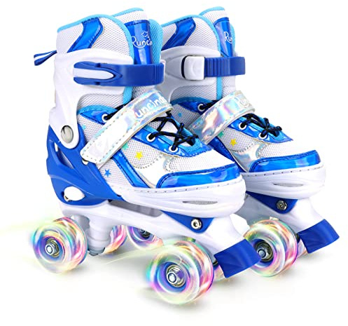 Runcinds 4 Größen Verstellbare Kinder Rollschuhe für Mädchen, Jungen, Kleinkinder