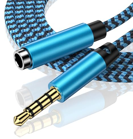 Klinke Verlängerung 1.8M Audio Aux Verlängerungskabel, Aux Kabel Kopfhörer Verlängerungskabel 3.5mm Stereo Stecker Auf Buchse Klinken Adapter Kabel für Kopfhörer Smartphones ,Autoradios,Media-Player
